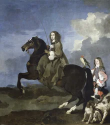 Portrét švédské královny Kristiny 1626-1689 na koni, 1653-1654