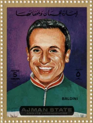 Razítko SAE představující cyklistu Ercole Baldiniho (Ne 1933)