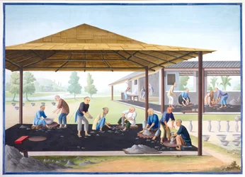 Modelování váz a misek, cca 1825 (kvaš na papíře)