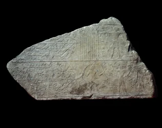 Umění Egypt. scéna na Marees na Nilu. Lov ptáků uvězněných v sítích. Paříž, Musee du Louvre
