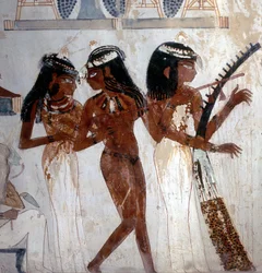 Luxor Théby: (18. dynastie), hudebníci. Vallee des Nobles
