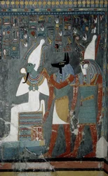 Luxor, Théby: (-1343 - -1314), egyptský faraon, na kterém je zobrazena bohyně Isis.