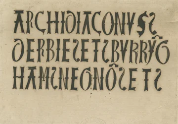 Barton under Needwood Church - nápisy: inkoustová faksimile, nd [?18. století] (kresba)