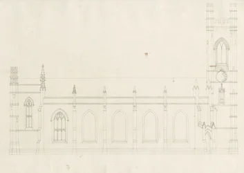Burton-upon-Trent - Kostel Nejsvětější Trojice: kresba, nd [20. léta 19. století] (kresba)