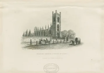 Burton-upon-Trent - Kostel Nejsvětější Trojice: ocelorytina a [19. století] (tisk)
