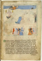 Bavlna Claudius B. IV, f.103 Mojžíš s deseti přikázáními, ilustrace ze „staroanglického ilustrovaného Hexateuchu“ (vellum)