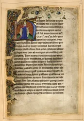 Bavlna Tiberius A. VIII, f.67 Historická iniciála Jindřicha VI. (vellum)