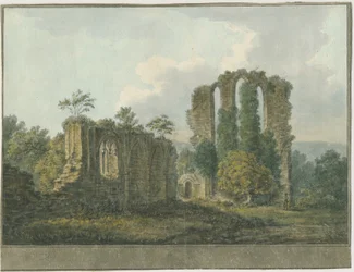 Croxden Abbey: malba vodovými barvami, nd [1805] (malba)