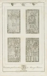 Mavesyn Ridware - Gravestones of the Carwardens: rytina, nd [konec 18. století] (tisk)