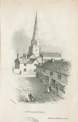 Kostel Uttoxeter - litografie