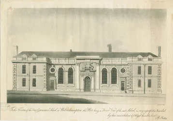 Wolverhampton - Gymnázium: rytina, nd [1797] (tisk)