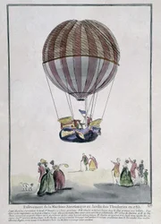 Odstranění aerostatického stroje v Tuileries Garden v roce 1783
