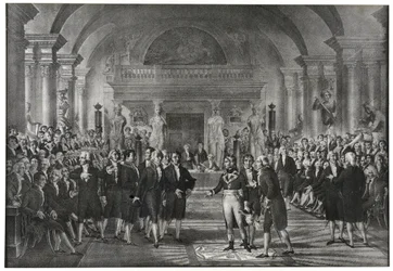 Generál Bonaparte zvolen 25. prosince 1797 do sekce mechanických umění sekce věd, aby nahradil Lazara Carnota na Akademii věd v Paříži