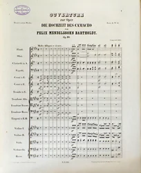 Partitura opery „Die Hochzeit des Camacho“ od Felixe Mendelssohna