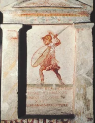 Jeden z Dioskurů (Castor nebo Pollux), řecký (malba na kameni)