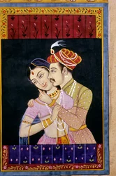 Mughalská miniatura, milostná scéna