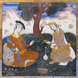 Tuoreena Chehel Sotoun Palacessa, Esfahanissa, Iranissa