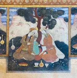 Čerstvé v paláci Chehel Sotoun, Esfahan, Írán