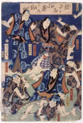Myriad Of Actors (Triptych) (barevný dřevoryt)