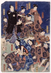 Myriad Of Actors (Triptych) (barevný dřevoryt)