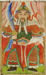 Janggun (přírodní pigment na hedvábí)