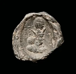 Bulla s nápisem, Sasanian období, 4. století (keramika)