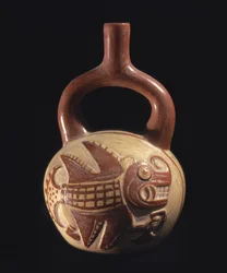 Váza s rybím designem, Mochica, 200-800AD, (keramická)