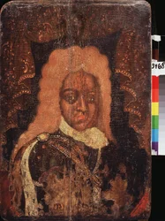 Portrét (Parsuna) careviče Alexise Petroviče (1690-1718). Malba ruského mistra, tempera na dřevě, počátek 18. století. Tradiční ruské umění