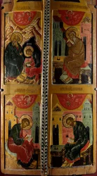 Ruská ikona čtyř evangelistů. Dřevomalba z roku 1660. Rouen, Muzeum výtvarných umění