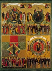 Hymna k panenské ruské ikoně 16. století. Rusko. Klášter Solonskij.