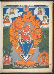 Přidat. Nebo. 3052  Jedna z 12 kreseb zobrazujících tibetská božstva od tibetského umělce, pravděpodobně ve Lhase, kolem roku 1800    (kvaš na papíře)