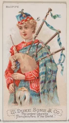 Dudy, ze série hudebních nástrojů N82 pro cigarety značky Duke, 1888., 1888.