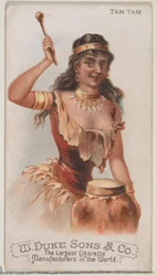 Tam Tam, ze série hudebních nástrojů N82 pro cigarety značky Duke, 1888., 1888.