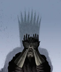 Macbeth, 2000 (scratchboard, digitálně kolorováno)