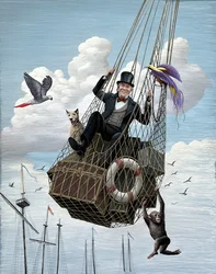 The Voyages of Doctor Dolittle, 2012 (scratchboard, digitálně kolorováno)