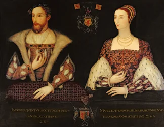 Kopie původního dvojportrétu Marie de Guise (1515-60) a krále Jakuba V. (1512-42) na objednávku lorda Bute, 1895