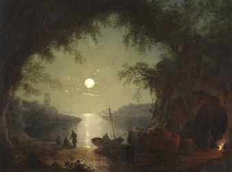 A Moonlit Cove (olej na plátně)