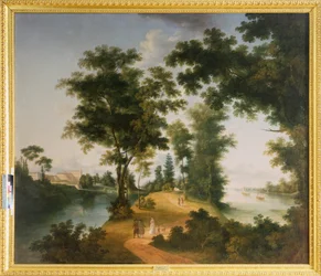 Velký ostrov Gatchina (Saint Petersburg). Obraz Semjona Fjodoroviče Ščedrina (Semion Ščedrin) (1745-1804), olej na plátně, kolem roku 1790. Ruské umění