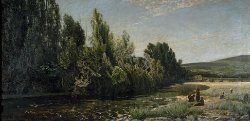 Břehy řeky Bormida, Itálie (olej na plátně