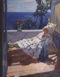 Dáma na balkóně, 1916