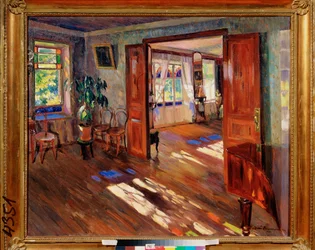 V domě - obraz Sergeje Arsenyeviče Vinogradova (1869-1938), olej na plátně