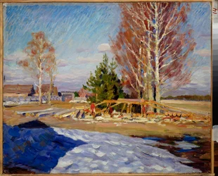 Jarní krajina - obraz Sergeje Arsenyeviče Vinograd (1869-1938), olej na plátně