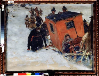 Saně zavírají bojary (boiard, boiar) (ruští aristokraté) (Boyar