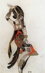 Kostýmní skica pro Salome z baletu Florenta Schmitta TheTragedy of Salome (Tragédie Salome)