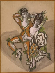 Návrh kostýmů pro divadelní hru Figarova svatba od P. de Beaumarchaise, 1915.