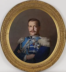 Alexandre III. - Portrét císaře Alexandra III. (1845-1894) - Peinture de Sergei Konstantinovič Zaryanko (1818-1870), cca 1865 - Olej na plátně, 78x71 - Soukromá sbírka