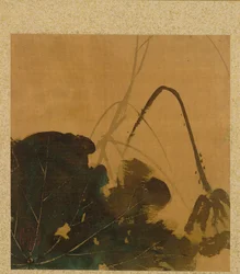 List z alba sezónních témat: štětec, držák a listy, 1847.