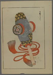 Japonské hračky, od Unai no tomo (A Childs Friends) od Shimizu Seifu, 1891-1923. Chrastítko