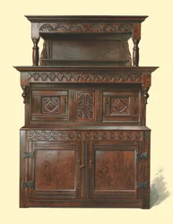 Tridarn, dubová dvorní skříň, 1904