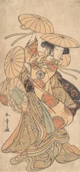 Kabuki herec Nakamura Tomijuro I v ženské taneční roli, ca. 1777.